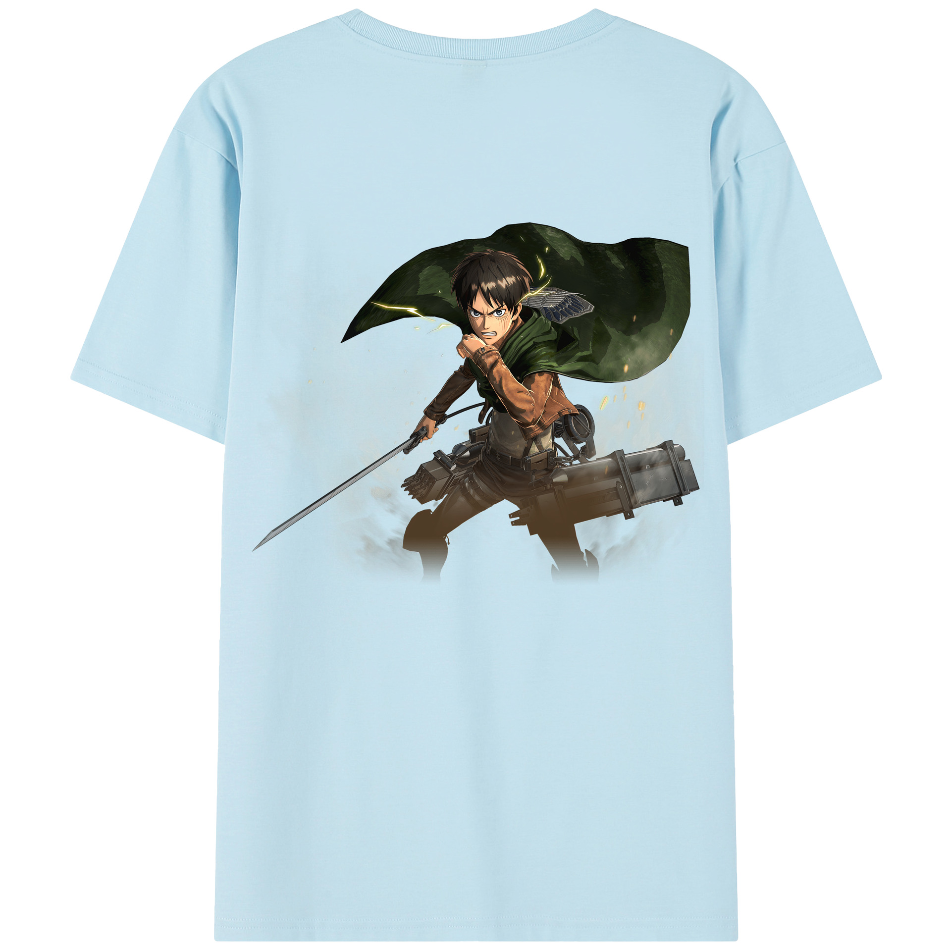 （画像用） 進撃の巨人 エレン･イェーガー Attack on Titan Eren Jäger 綿100％半袖Tシャツ（背面プリント）